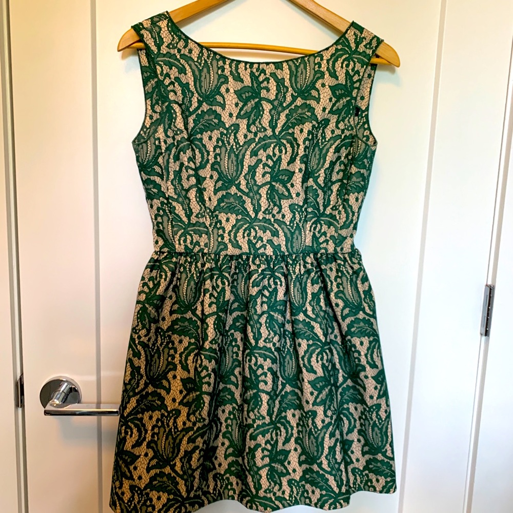 Green lace cocktail formal dress